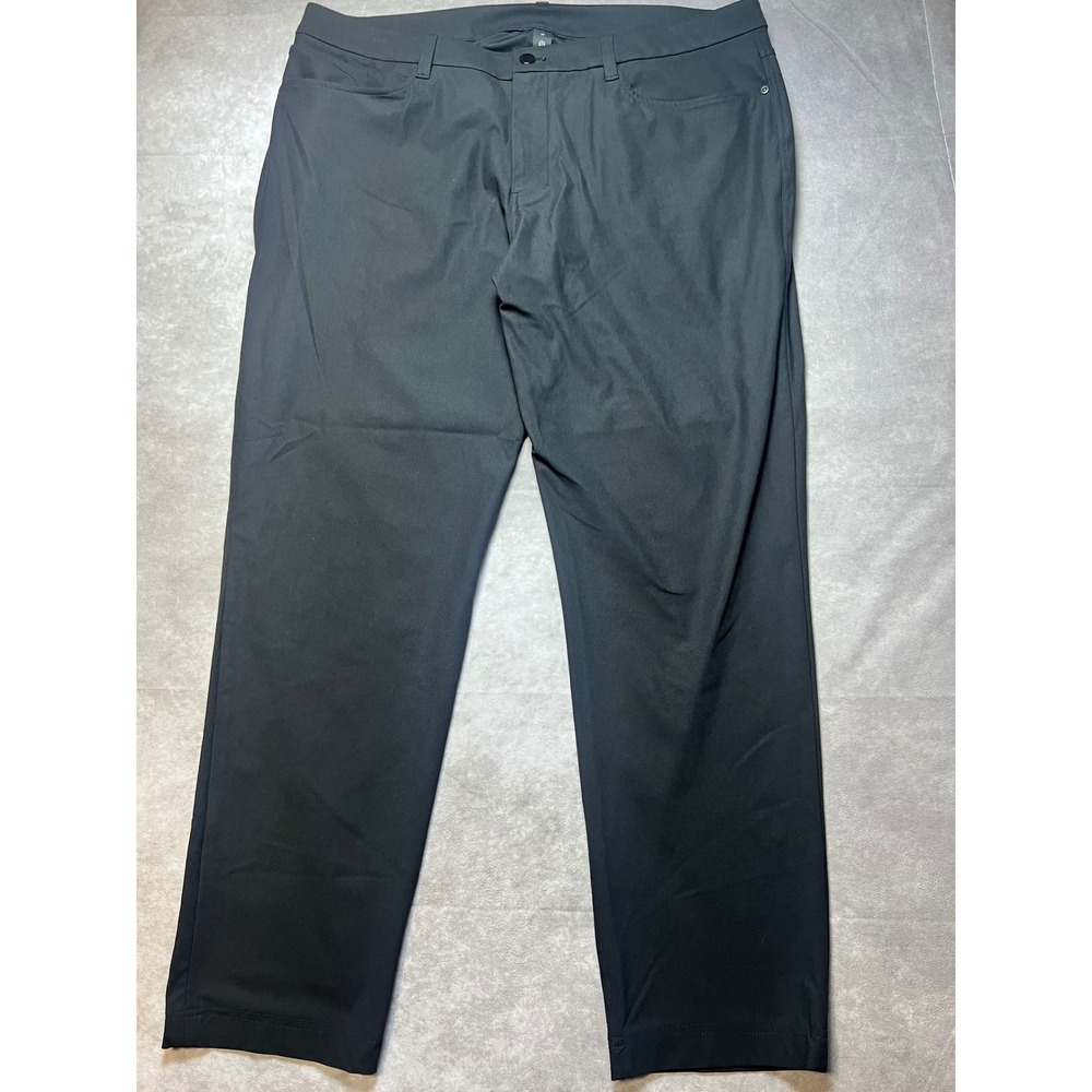 Lululemon Commission Pant Mens 38 Black Classic Fit Golf Chino Trousers LM5AOSS
